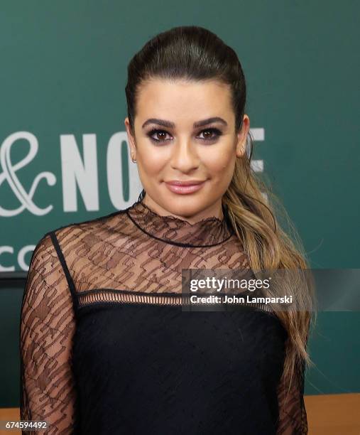 Lea Michele signs copies of her new album "Places" at Barnes & Noble, 5th Avenue on April 28, 2017 in New York City.