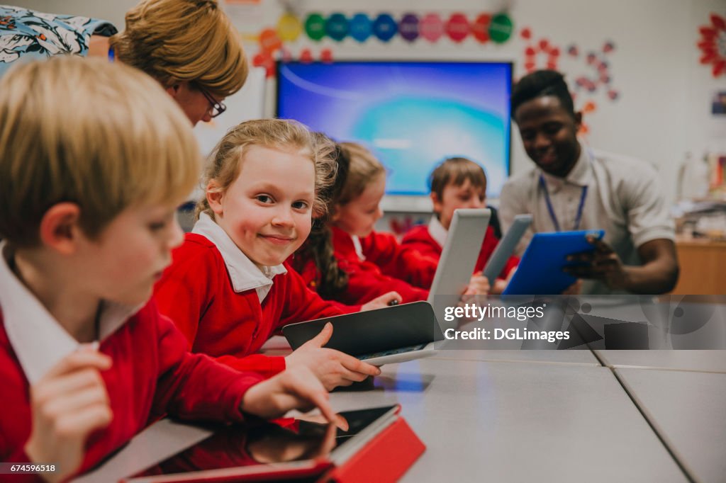 Happy Student In Technology Lesson
