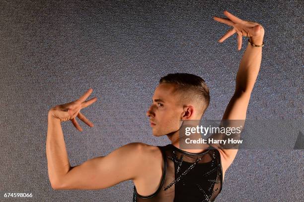 Figure skater Adam Rippon poses for a portrait during the Team USA PyeongChang 2018 Winter Olympics portraits on April 28, 2017 in West Hollywood,...