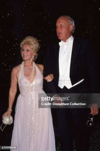 Eva Gabor and her husband Frank Gard Jameson, Sr. Attend an event in October 1980 in Los Angeles, California.