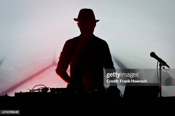 French musician Wax Tailor performs live during a concert at the Columbia Theater on April 28, 2017 in Berlin, Germany.