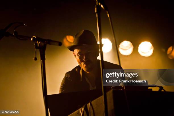 French musician Wax Tailor performs live during a concert at the Columbia Theater on April 28, 2017 in Berlin, Germany.