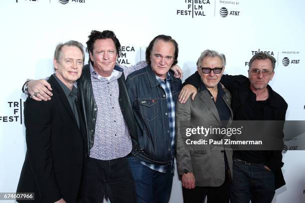 Steve Buscemi, Michael Madsen, Quentin Tarantino, Harvey Keitel and Tim Roth attend the "Reservoir Dogs" 25th Anniversary Screening during the 2017...