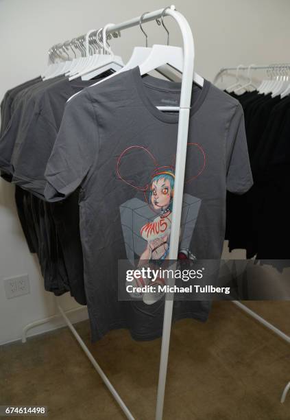 Shot of deadmau5 merchandise at electronic musician deadmau5 and FANCY.com's pop-up shop "Lots Of Stuff In A Store" on April 28, 2017 in Los Angeles,...