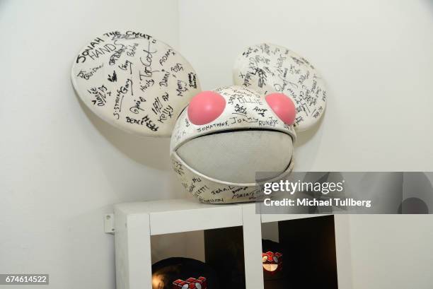 Shot of an official deadmau5 head at electronic musician deadmau5 and FANCY.com's pop-up shop "Lots Of Stuff In A Store" on April 28, 2017 in Los...