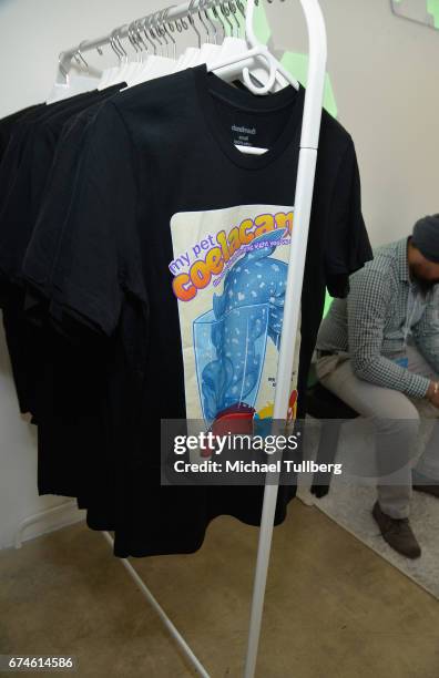 Shot of deadmau5 merchandise at electronic musician deadmau5 and FANCY.com's pop-up shop "Lots Of Stuff In A Store" on April 28, 2017 in Los Angeles,...