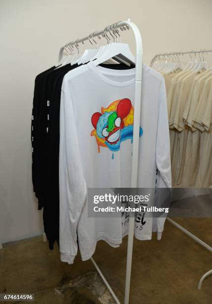 Shot of deadmau5 merchandise at electronic musician deadmau5 and FANCY.com's pop-up shop "Lots Of Stuff In A Store" on April 28, 2017 in Los Angeles,...