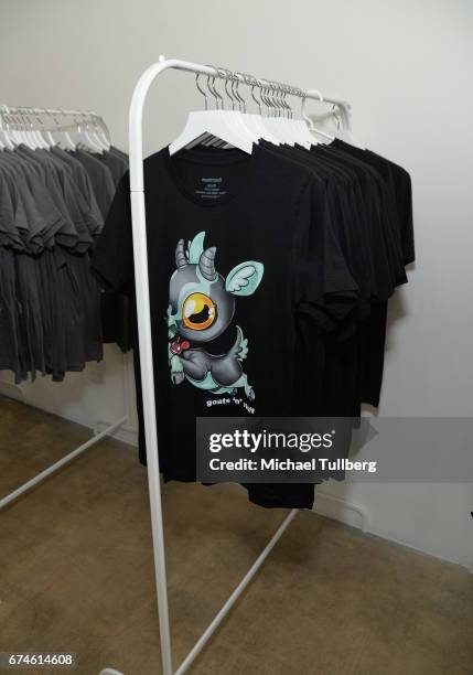 Shot of deadmau5 merchandise at electronic musician deadmau5 and FANCY.com's pop-up shop "Lots Of Stuff In A Store" on April 28, 2017 in Los Angeles,...