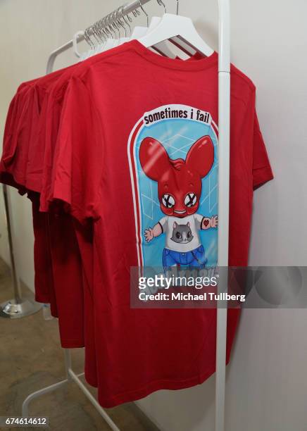 Shot of deadmau5 merchandise at electronic musician deadmau5 and FANCY.com's pop-up shop "Lots Of Stuff In A Store" on April 28, 2017 in Los Angeles,...