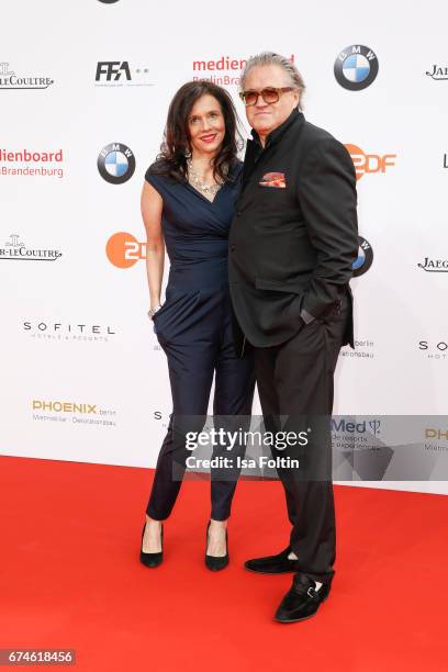 German actor Michael Brandner and his wife Karin Brandner during the Lola - German Film Award red carpet arrivals at Messe Berlin on April 28, 2017...