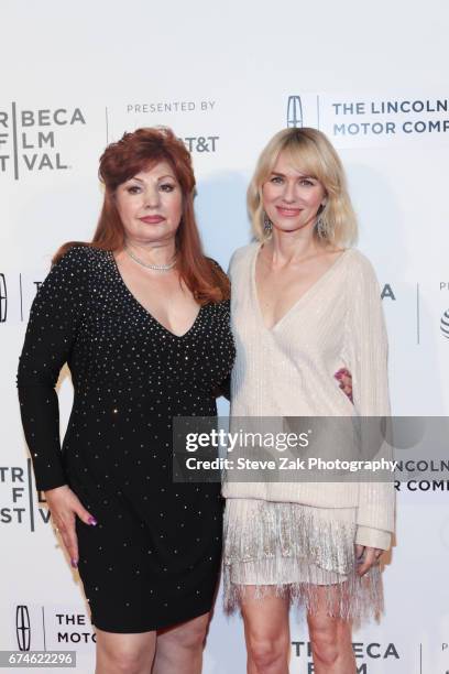 Linda Wepner and Naomi Watts attend the screening of "Chuck" during the 2017 Tribeca Film Festival at BMCC Tribeca PAC on April 28, 2017 in New York...