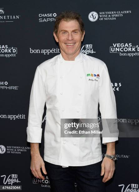 Television personality and chef Bobby Flay attends the 11th annual Vegas Uncork'd by Bon Appetit Grand Tasting event presented by the Las Vegas...