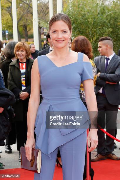 Austrian actress Patricia Aulitzky during the Lola - German Film Award red carpet arrivals at Messe Berlin on April 28, 2017 in Berlin, Germany.