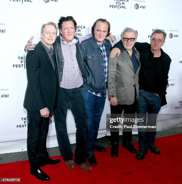 Steve Buscemi, Michael Madsen, Quentin Tarantino, Harvey Keitel and Tim Roth attend the 2017 Tribeca Film Festival - "Reservoir Dogs" 25th...