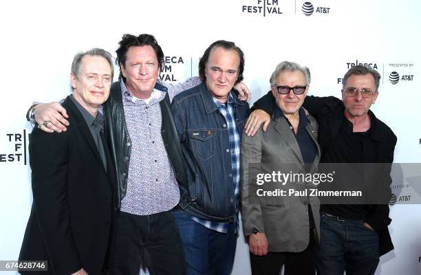 Steve Buscemi, Michael Madsen, Quentin Tarantino, Harvey Keitel and Tim Roth attend the 2017 Tribeca Film Festival - "Reservoir Dogs" 25th...