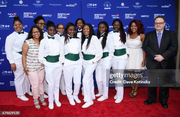 Xinos Step Team and Tom Hall arrive at Montclair Film Festival 2017 Opening Night on April 28, 2017 in Montclair, New Jersey.