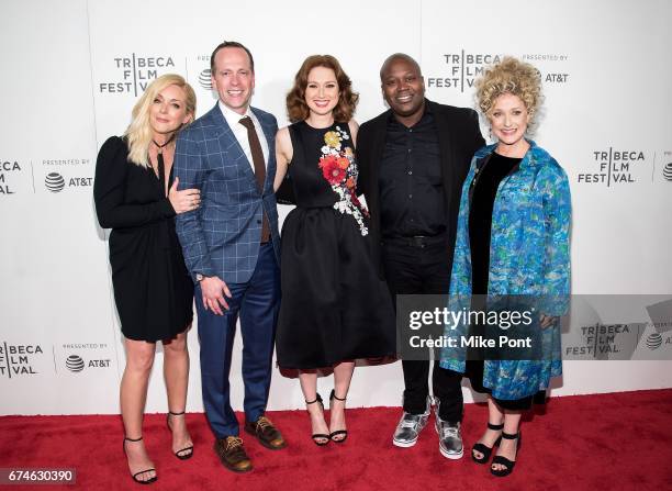 Jane Krakowski, Robert Carlock, Ellie Kemper, Titus Burgess, and Carol Kane attend the "Unbreakable Kimmy Schmidt" screening during 2017 Tribeca Film...