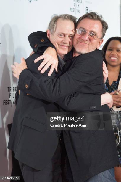 Steve Buscemi and Tim Roth attend "Reservoir Dogs" 25th Anniversary Screening during the 2017 Tribeca Film Festival at Beacon Theatre on April 28,...