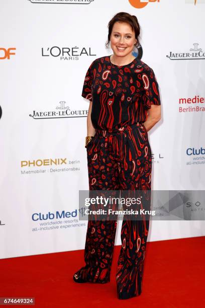 Eva Loebau during the Lola - German Film Award red carpet arrivals at Messe Berlin on April 28, 2017 in Berlin, Germany.