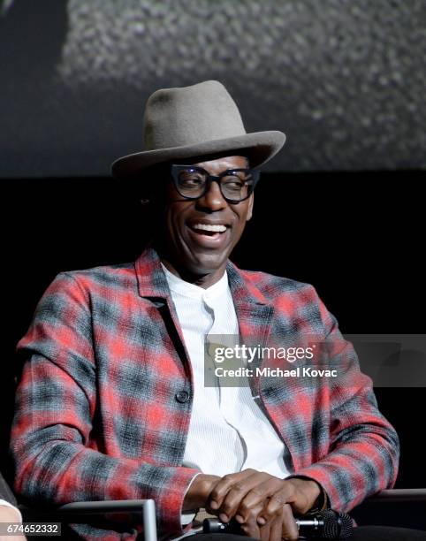 Actor Orlando Jones speaks onstage during the American Gods FYC event at Saban Media Center on April 28, 2017 in North Hollywood, Californiactor .