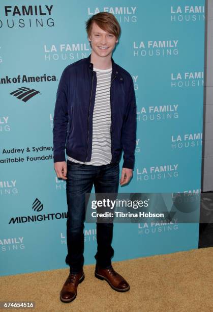 Calum Worthy attends the LA Family Housing 2017 Awards at The Lot on April 27, 2017 in West Hollywood, California.