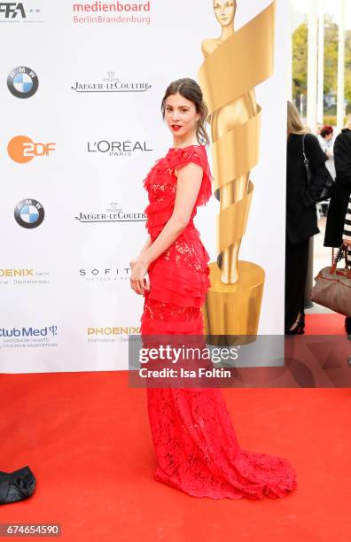 German actress Aylin Tezel during the Lola - German Film Award red carpet arrivals at Messe Berlin on April 28, 2017 in Berlin, Germany.