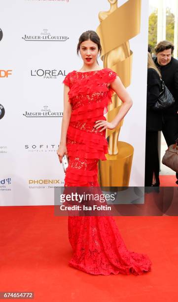 German actress Aylin Tezel during the Lola - German Film Award red carpet arrivals at Messe Berlin on April 28, 2017 in Berlin, Germany.