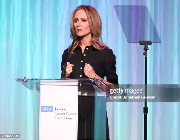 Vice Chair Dana Walden speaks onstage at the UCLA Jonsson Cancer Center Foundation Hosts 22nd Annual "Taste for a Cure" event honoring Yael and...