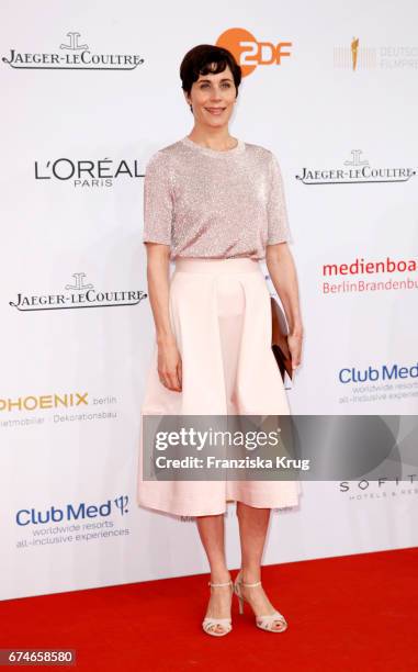 Nina Kunzendorf during the Lola - German Film Award red carpet arrivals at Messe Berlin on April 28, 2017 in Berlin, Germany.