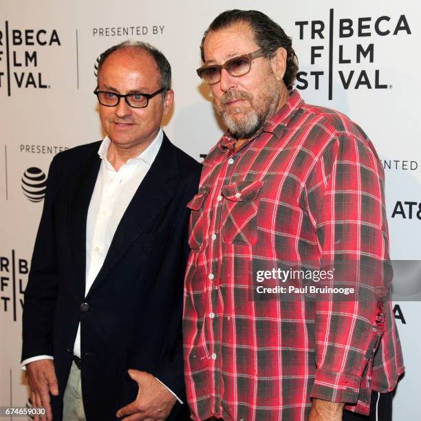 Pappi Corsicato and Julian Schnabel attend "Julian Schnabel: A Private Portrait" Premiere - 2017 Tribeca Film Festival at SVA Theatre 1 on April 28,...