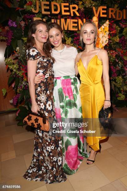 Yvonne Catterfeld, Mina Tander and Friederike Kempter during the Lola - German Film Award after party at Palais am Funkturm on April 28, 2017 in...