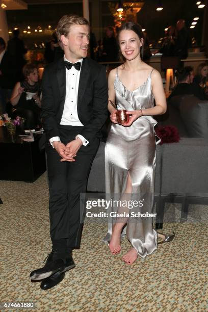 Albrecht Schuch and Paula Beer during the Lola - German Film Award after party at Palais am Funkturm on April 28, 2017 in Berlin, Germany.