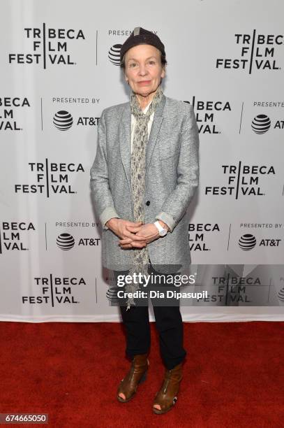 Laurie Anderson attends the "Julian Schnabel: A Private Portrait" premiere during the 2017 Tribeca Film Festival at SVA Theater on April 28, 2017 in...