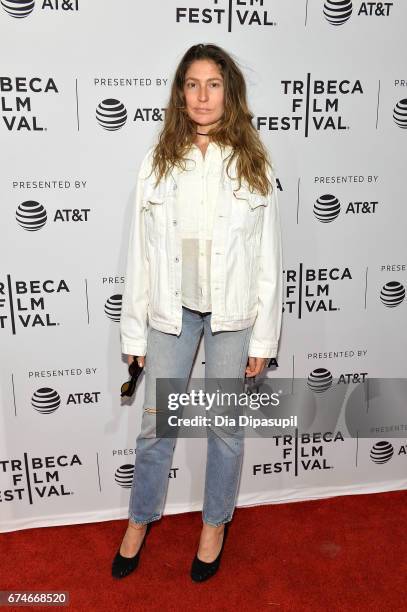 Stella Schnabel attends the "Julian Schnabel: A Private Portrait" premiere during the 2017 Tribeca Film Festival at SVA Theater on April 28, 2017 in...