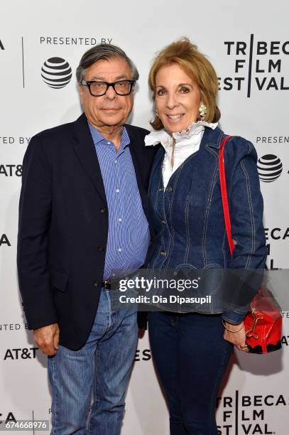 Bob Colacello and Sydie Lansing attend the "Julian Schnabel: A Private Portrait" premiere during the 2017 Tribeca Film Festival at SVA Theater on...