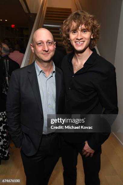 Producer/showrunner Michael Green and actor Bruce Langley attend the American Gods FYC event at Saban Media Center on April 28, 2017 in North...