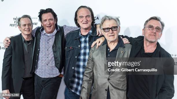 Steve Buscemi, Michael Madsen, Quentin Tarantino, Harvey Keitel and Tim Roth attend the 'Reservoir Dogs' 25th Anniversary Screening during 2017...