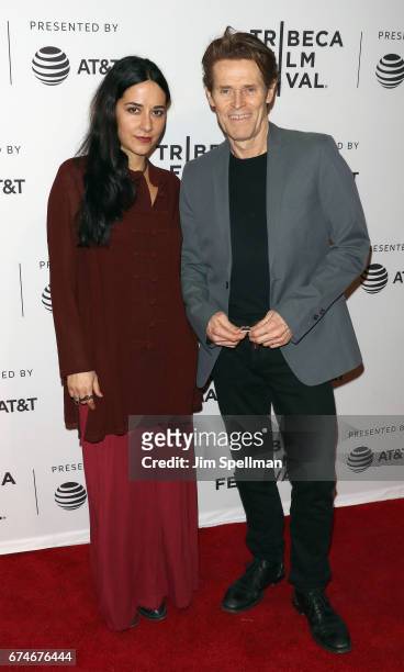 Actor Willem Dafoe and Giada Colagrande attend the "Julian Schnabel: A Private Portrait" screening during the 2017 Tribeca Film Festival at SVA...