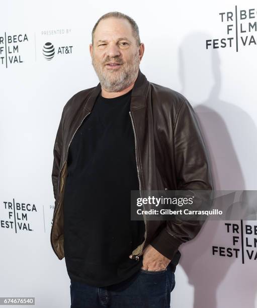 Film Producer Harvey Weinstein attends 'Reservoir Dogs' 25th Anniversary Screening during 2017 Tribeca Film Festival at The Beacon Theatre on April...