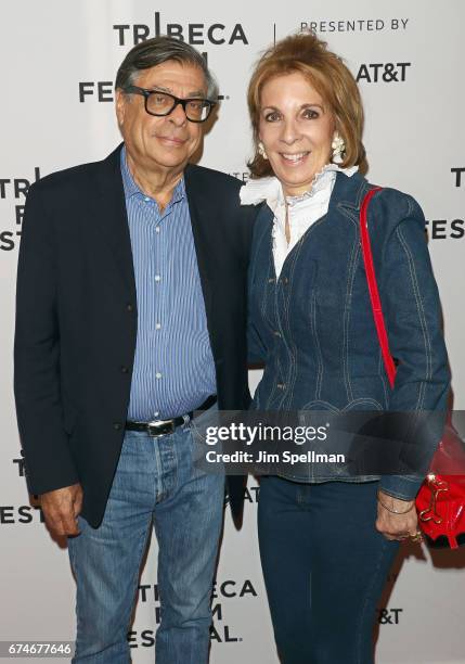 Bob Colacello and Sydie Lansing attend the "Julian Schnabel: A Private Portrait" screening during the 2017 Tribeca Film Festival at SVA Theatre on...