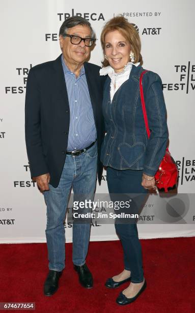Bob Colacello and Sydie Lansing attend the "Julian Schnabel: A Private Portrait" screening during the 2017 Tribeca Film Festival at SVA Theatre on...
