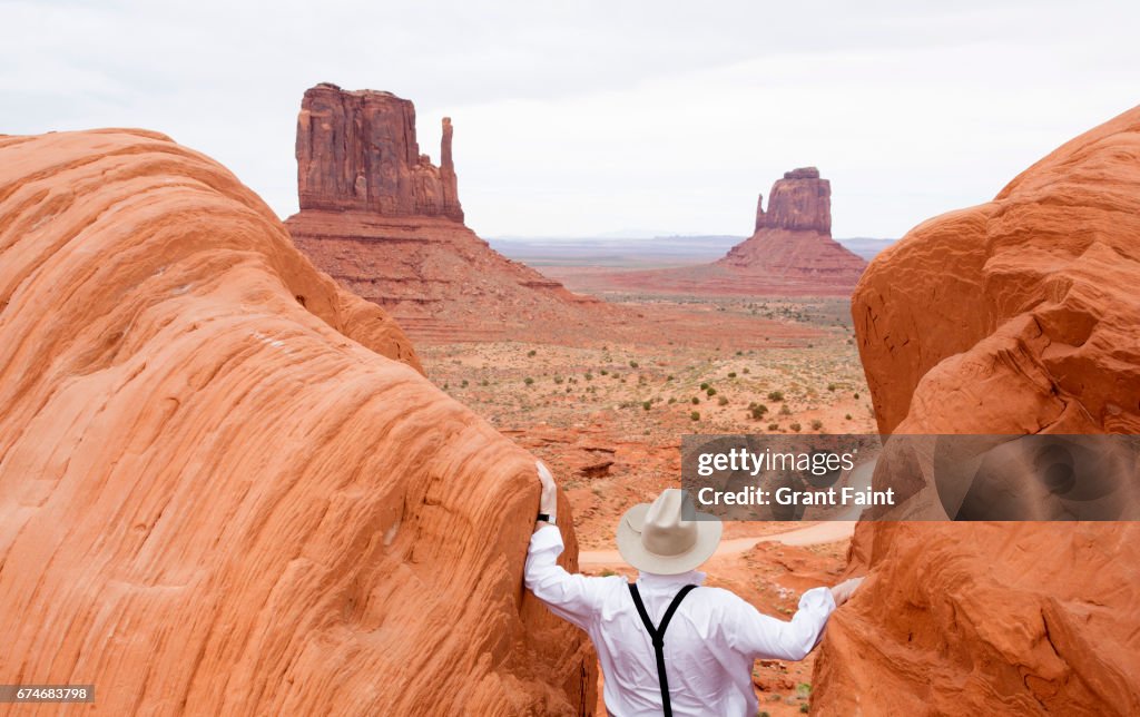 Man at desert view.