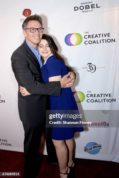 Madam Secretary" cast members Tim Daly and Kathrine Herzer on the red carpet at the Creative Coalition's "Right To Bear Arts" Gala at Flavio on April...