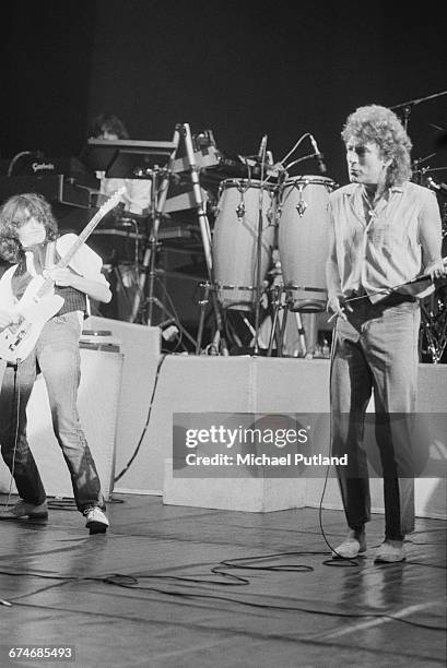 Robert Plant and Jimmy Page playing together, for the first time since the break up of Led Zeppelin, during the encore of a concert by Plant and his...