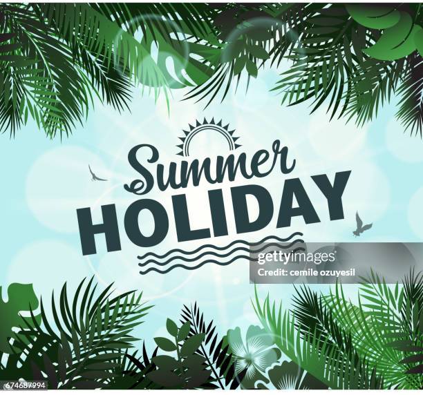 tropical banner - warm background stock illustrations