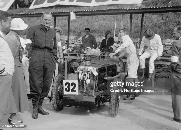 Type Midget of Goldie Gardner at the RAC TT Race, Ards Circuit, Belfast, 1932. Artist: Bill Brunell.