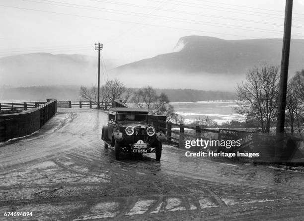 Talbot 14/45 of Kitty Brunell competing in the Monte Carlo Rally, near Strathpeffer, Scotland, 1929. Artist: Bill Brunell.