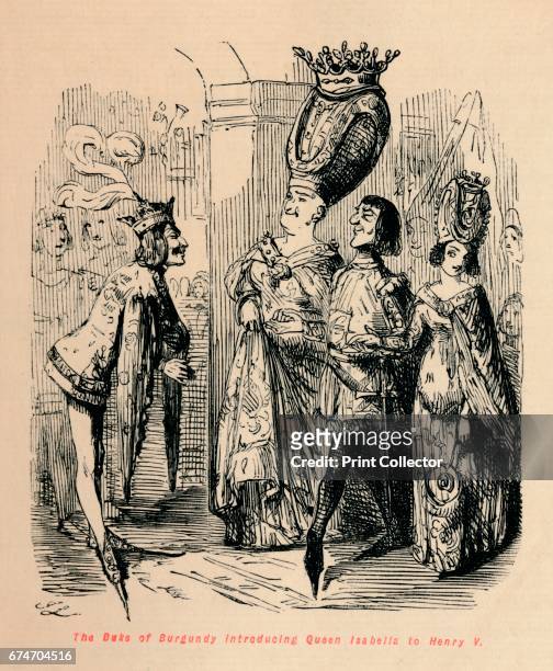 The Duke of Burgundy introducing Queen Isabella to Henry V', c1860, . Philip the Good , Duke of Burgundy introducing his wife Isabella of Portugal to...