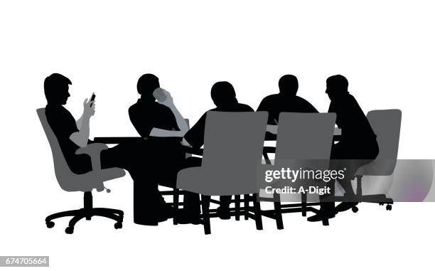 productive meeting - conference table stock illustrations