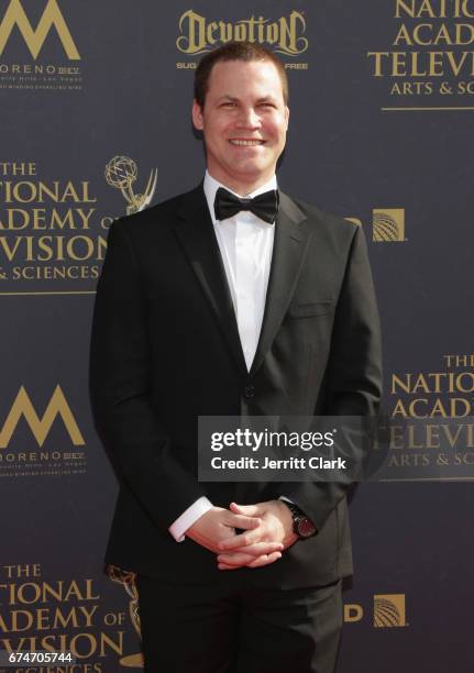 Jared Safier attends the 44th Annual Daytime Creative Arts Emmy Awards - Arrivals at Pasadena Civic Auditorium on April 28, 2017 in Pasadena,...